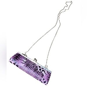 Elegant Purple Animal Print Clutch